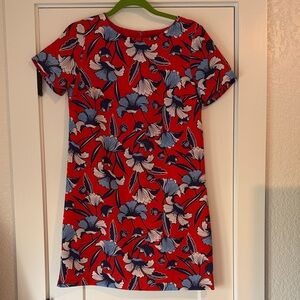 J. Crew Red Floral Dress